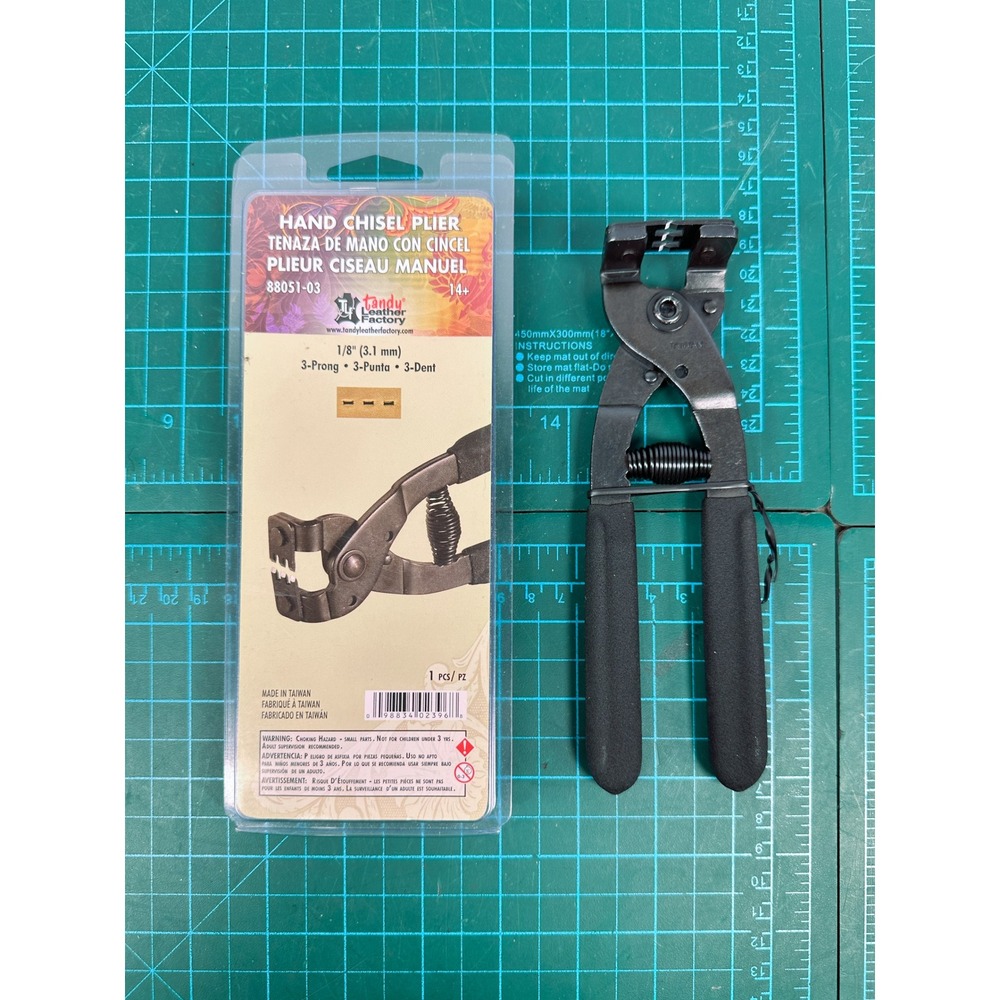 Tandy Leather Factory Hand Chisel Plier 3-Prong 1/8in 3.1mm 88051-03 Leather